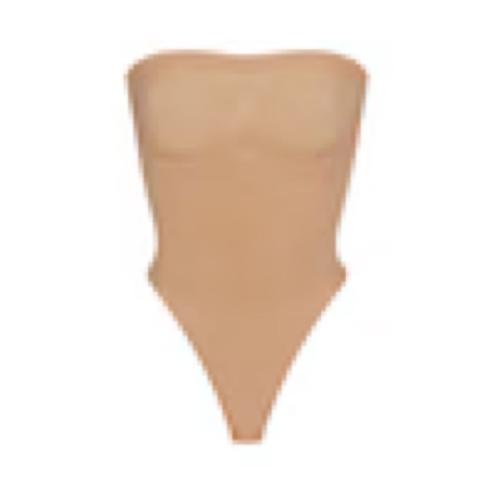 Skims strapless long body suit - ochre